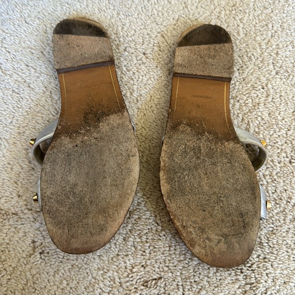 PRADA SANDALS 36.5 silver/gold - Picture 2 of 2